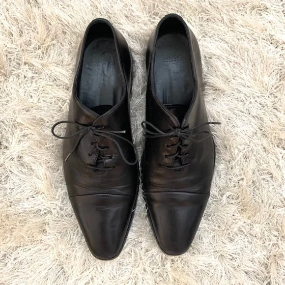 Hugo Boss | Shoes | Hugo Boss Mens Black Leather Lace Up Dress Shoes 75  Wdust Bags | Poshmark